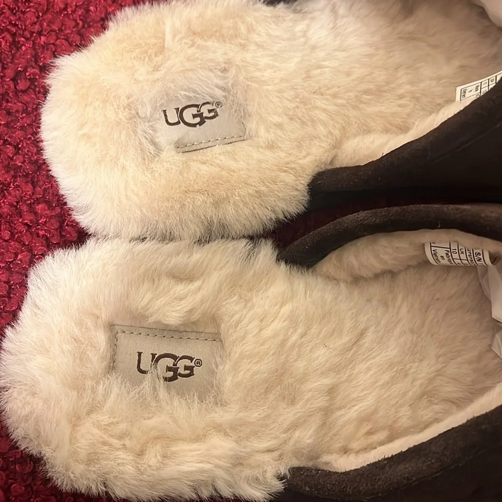UGG Scuff Brown suede Slippers Size 11 - Picture 7 of 13
